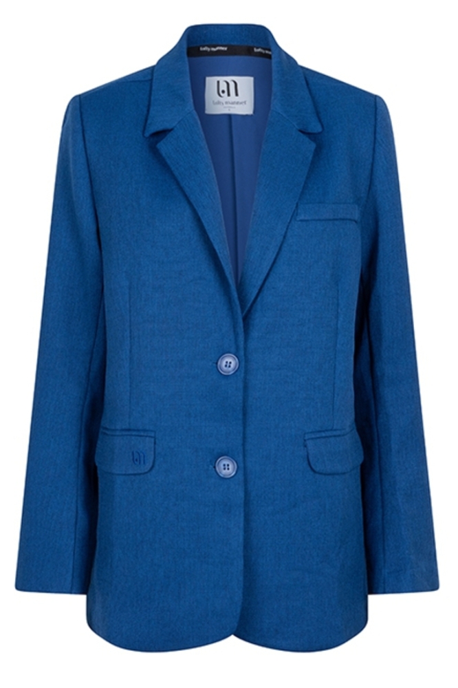 Lofty Manner blauwe dames blazer | Vooraanzicht
