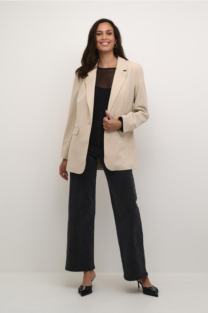 Kaffe beige dames blazer | Model