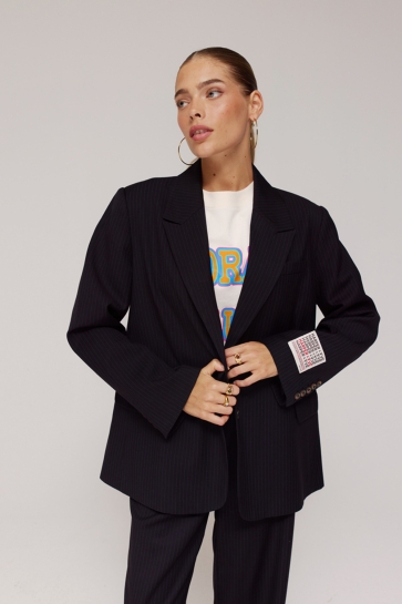 Harper & Yve ANNA BL AW25N218 1264 STRIPE BLACK VINTAGE BLUE