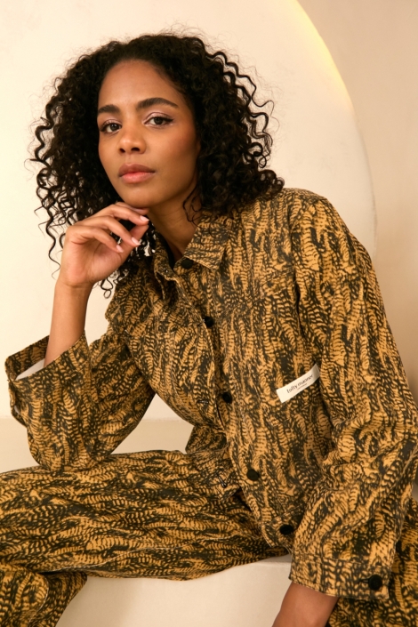 Lofty Manner multi color dames jas | Model vooraanzicht
