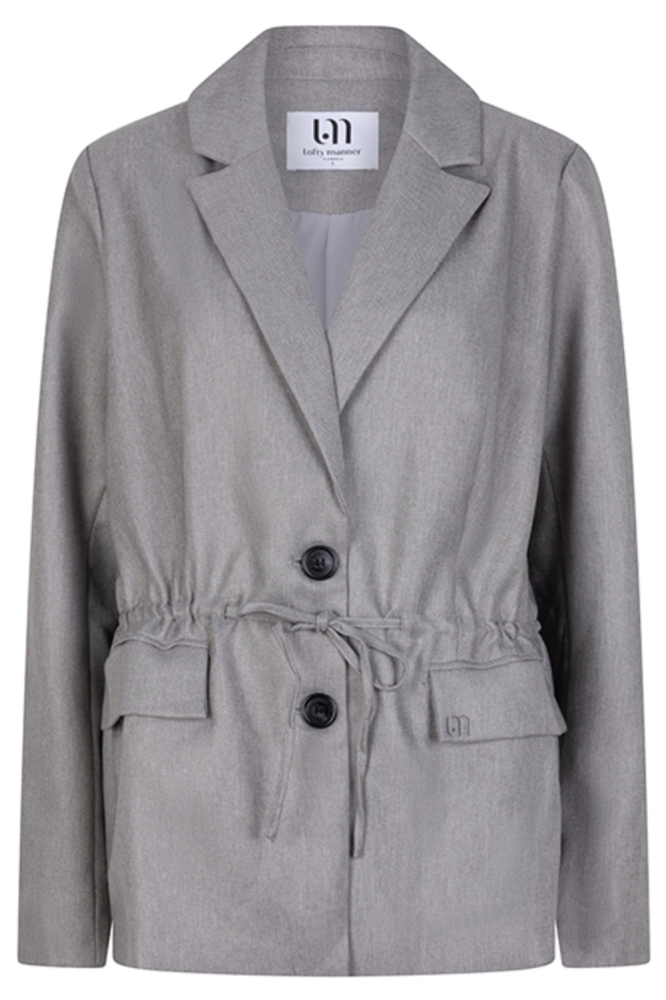 Lofty Manner grijze dames blazer | Vooraanzicht