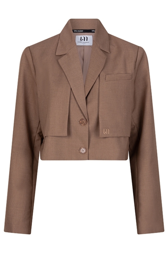 Lofty Manner camel dames blazer | Vooraanzicht