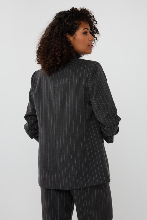 EsQualo grijze dames blazer | Model achteraanzicht