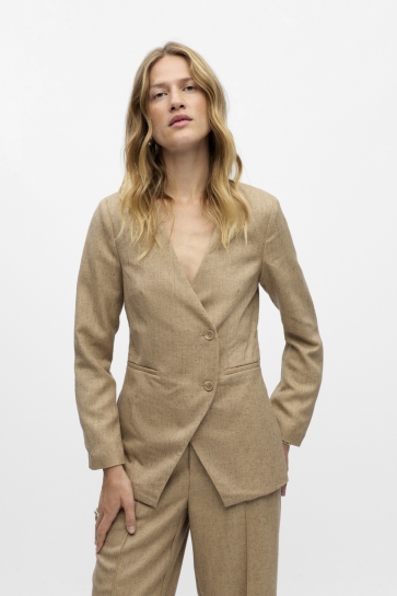 Object OBJBEA L/S RE BLAZER 140 23048006 Tannin/Black Melange