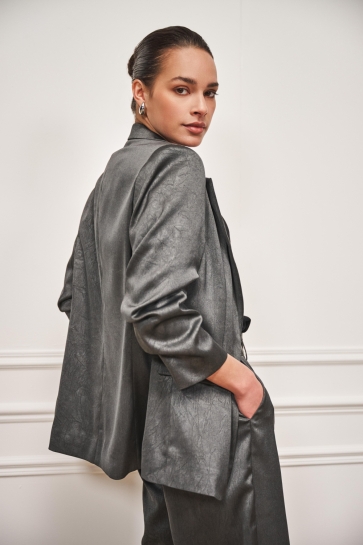EsQualo BLAZER SHIMMER CRINKLE W25 10742 020 anthracite