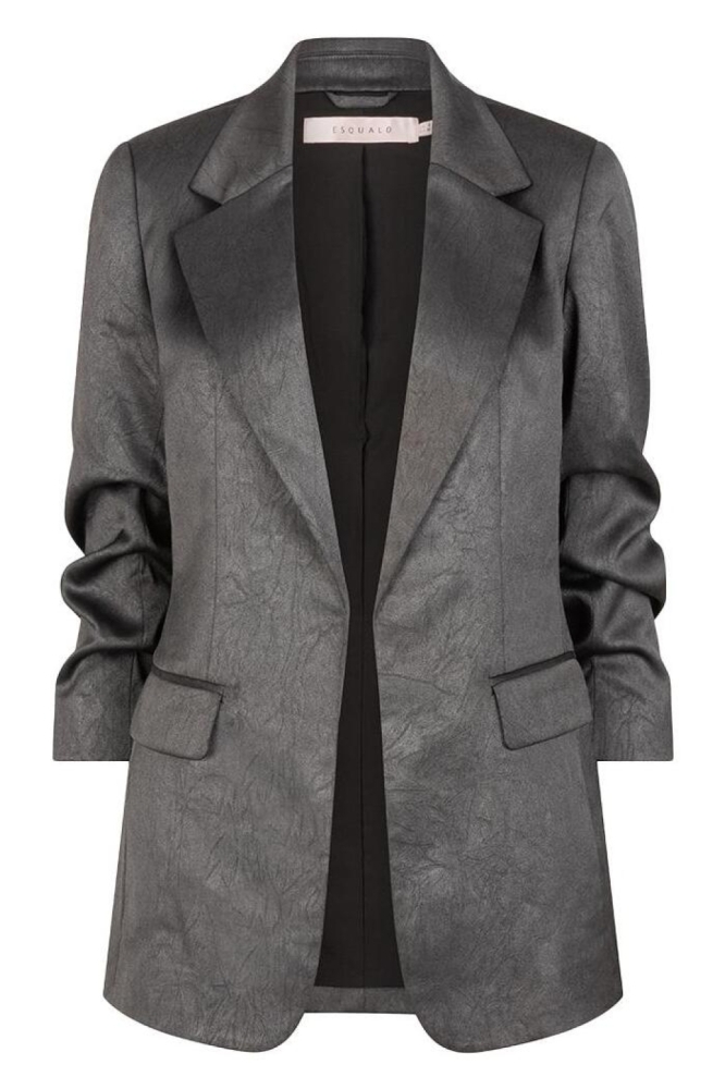 EsQualo grijze dames blazer | Vooraanzicht