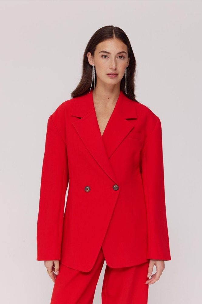 Harper & Yve rode dames blazer | Model vooraanzicht