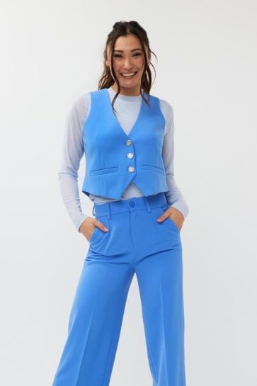 EsQualo Vest GILET SHORT CITY SP25 10002 600 Blue
