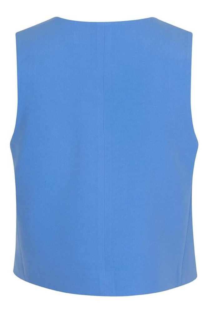 EsQualo blauwe dames gilet | Achteraanzicht