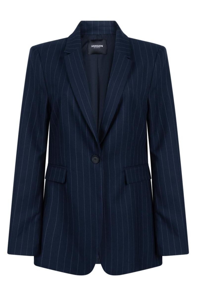 Juffrouw Jansen blauwe dames blazer | Vooraanzicht
