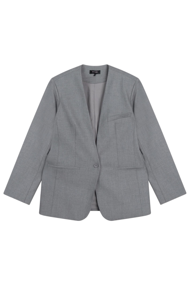 Refined Department grijze dames blazer | Vooraanzicht