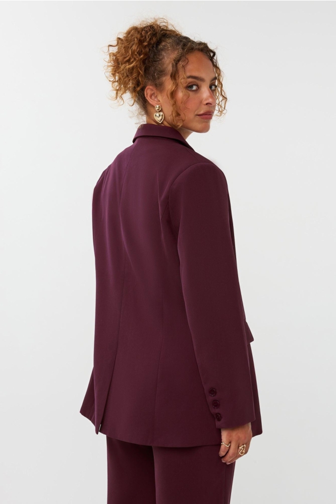 Ydence bordeaux dames blazer | Model achteraanzicht