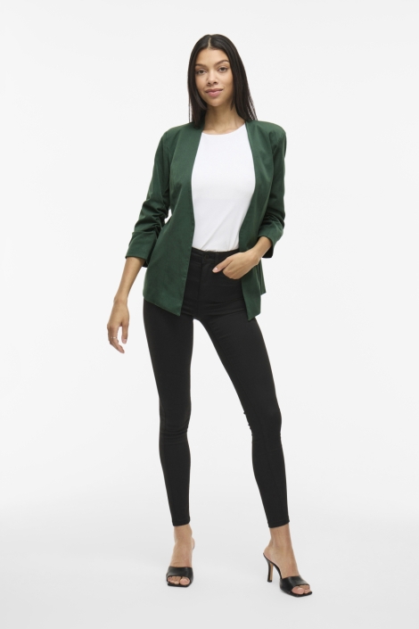 Vila groene dames blazer | Model vooraanzicht