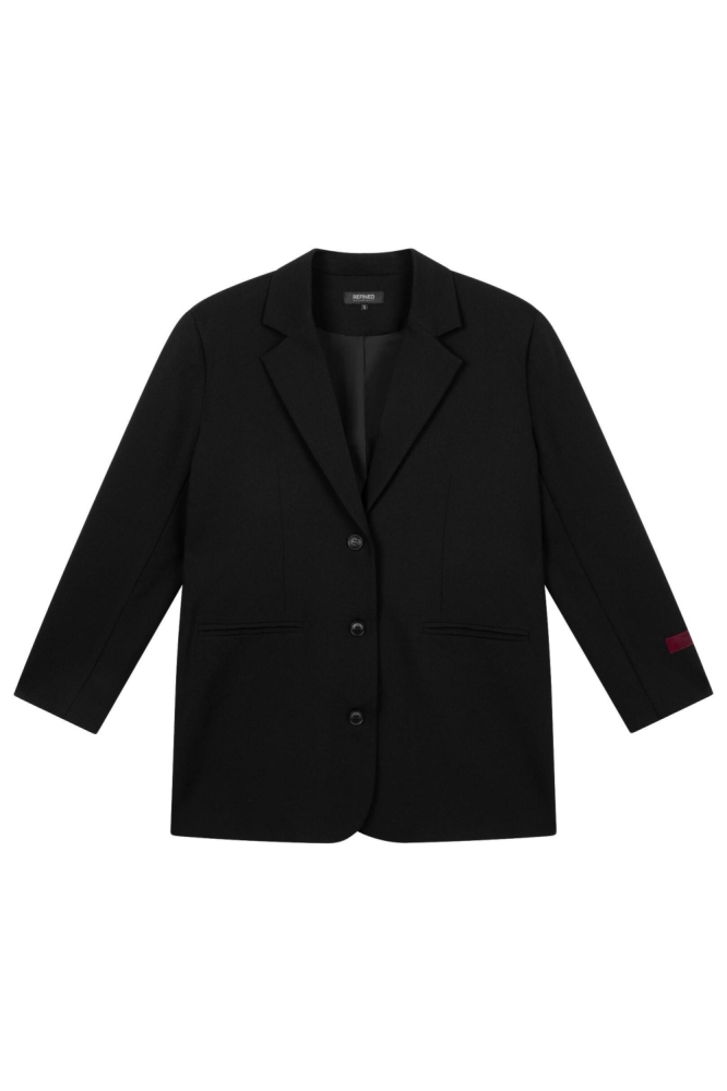 Refined Department zwarte dames blazer | Vooraanzicht