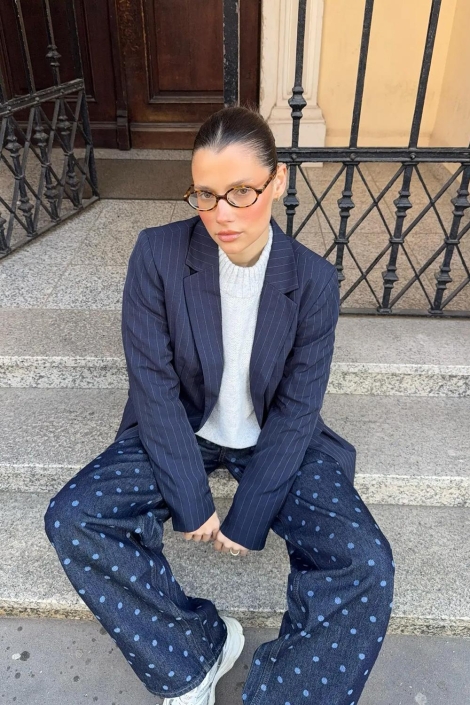 Vila blauwe dames blazer | Sfeerbeeld, In situatie