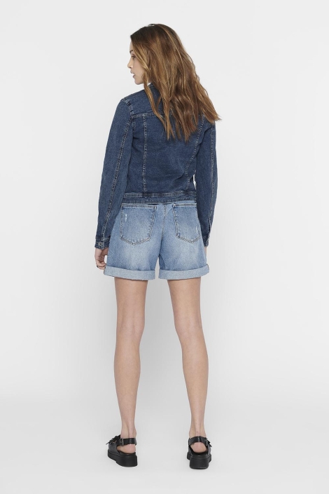 Only blauwe dames jas | Model achteraanzicht