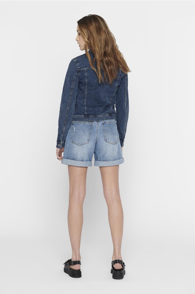Only blauwe dames jas | Model achteraanzicht