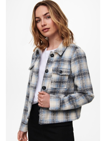 Only Jas ONLLOU SHORT CHECK JACKET OTW NOOS 15208838 PUMICE STONE/ALLURE
