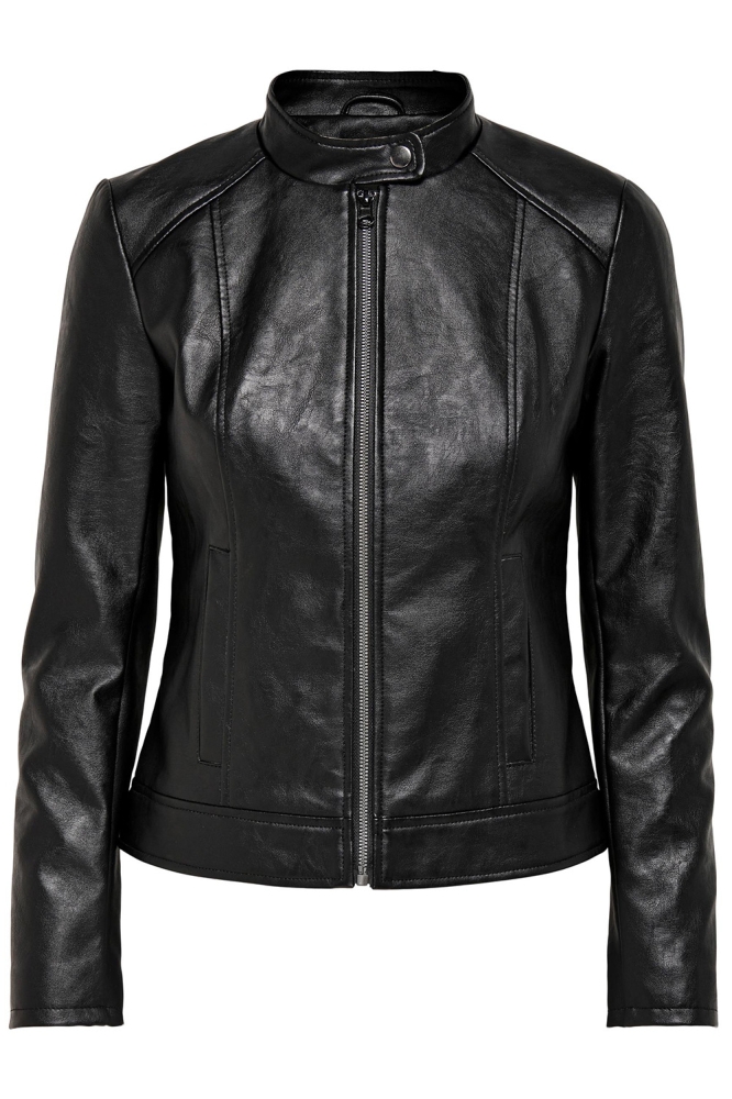 JDYEMILY FAUX LEATHER JACKET OTW NOOS 15241382 BLACK