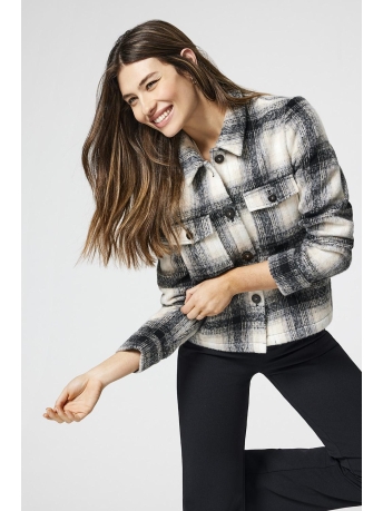 Only Jas ONLLOU SHORT CHECK JACKET OTW NOOS 15208838 Pumice Stone/BLACK