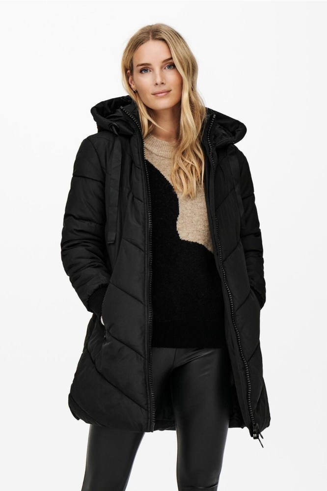 JDYSKYLAR PADDED HOOD JACKET OTW NO 15207784 Black/BLACK
