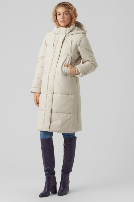 Vero Moda ecru dames jas | Model vooraanzicht