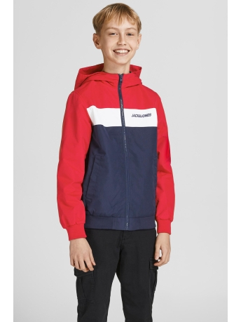 Jack & Jones Junior Jas JJERUSH BLOCKING HOOD BOMBER NOOS 12200453 True Red