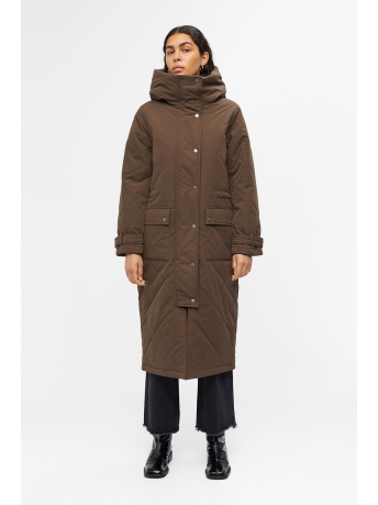 Object Jas OBJKATIE LONG COAT NOOS 23035938 Dark Earth