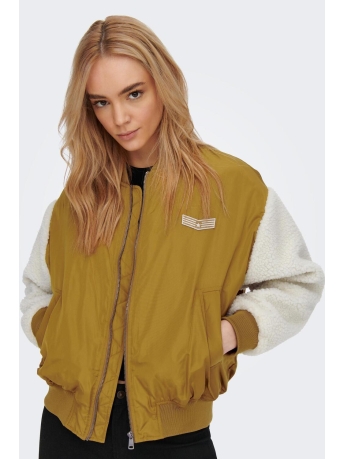 Only Jas ONLHARPER TEDDY MIX BOMBER JACKET O 15266894 Bistre/CLOUD DANCER