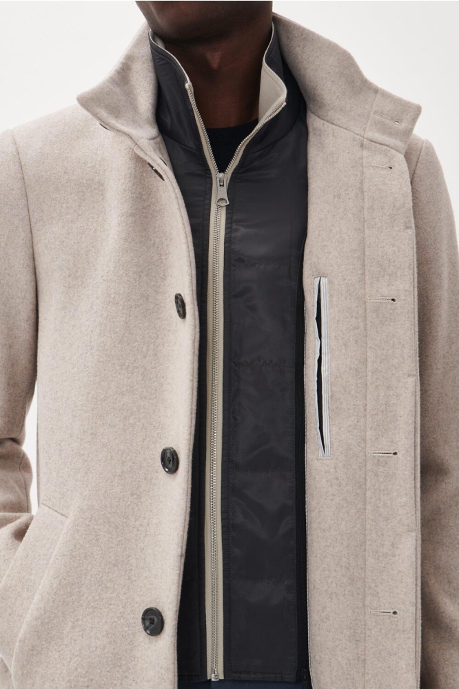 Matinique taupe heren jas | Close up
