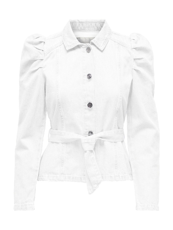 Only Blouse ONLJULES LS BELT DNM JACKET NAS 15235675 WHITE
