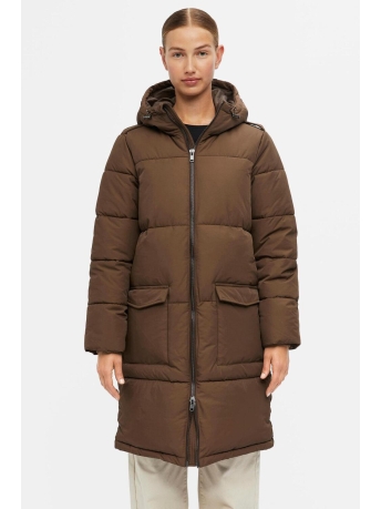Object Jas OBJZHANNA L/S LONG JACKET NOOS 23030254 Dark Earth