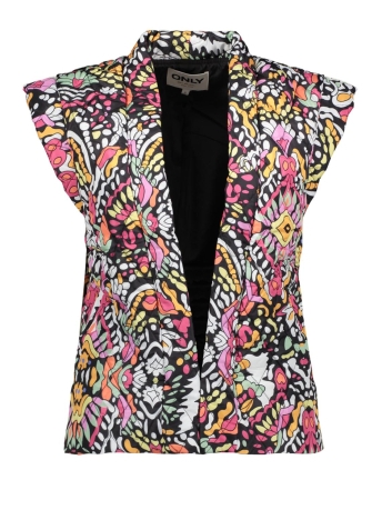 Only Vest ONLCEMMA AOP QUILT VEST PNT 15311246 Black/ELZI