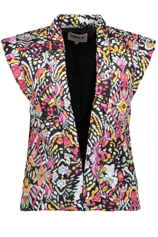 ONLCEMMA AOP QUILT VEST PNT 15311246 Black/ELZI
