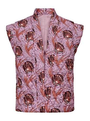Only Vest ONLCEMMA AOP QUILT VEST PNT 15311246 Bonbon/TIKA