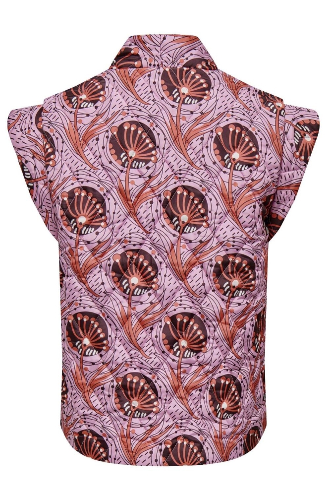 ONLCEMMA AOP QUILT VEST PNT 15311246 Bonbon/TIKA