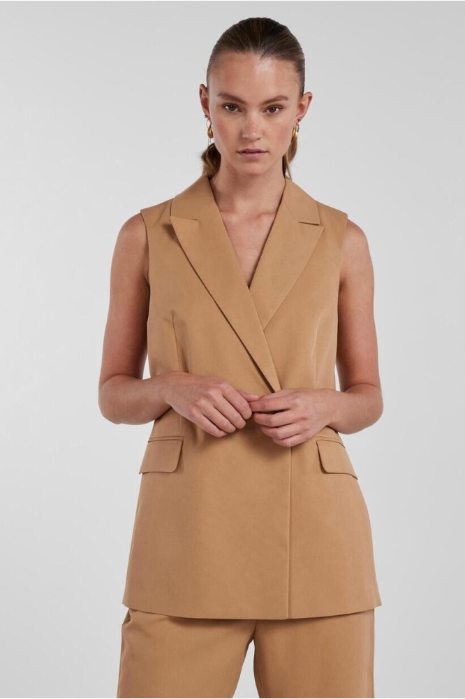 PCTALLY  BLAZER VEST NOOS 17133310 INDIAN TAN