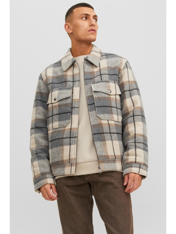 Jack & Jones Jas JPRBLUBAXTER WOOL JACKET SN 12239785 LEAD GRAY