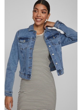 Vila Jas VINEED LIA4  L/S DENIM JACKET - NOO 14086527 Light Blue Denim