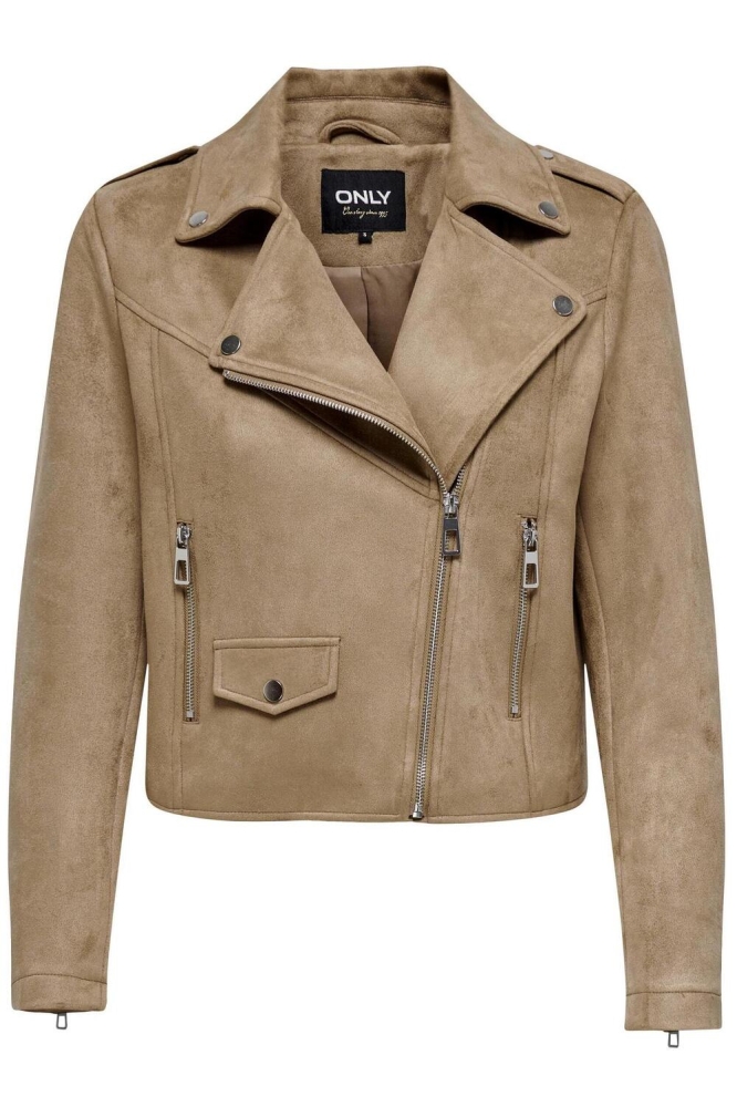 ONLSCOOTIE FAUX SUEDE BIKER JACKET 15301169 Otter