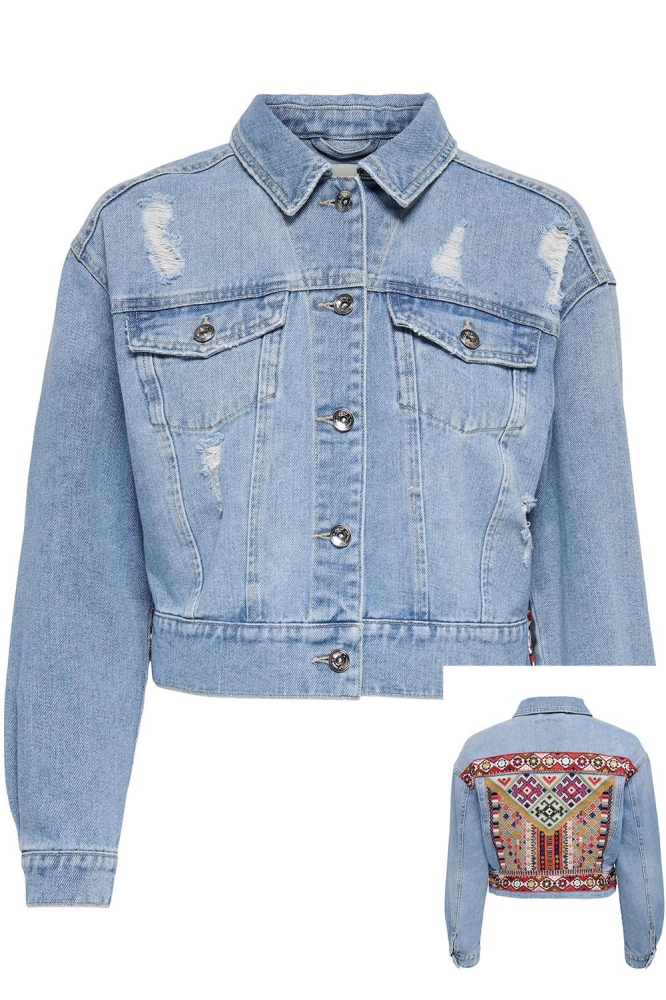 ONLMALIBU LS DECO DNM JACKET BJ 15281875 Light Blue Denim