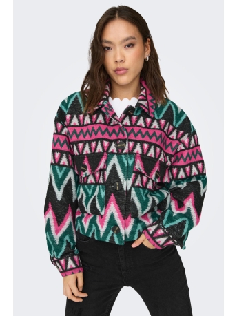 Only Jas ONLPIL AZTEC JACKET OTW 15304838 Black/Fuchsia Pu