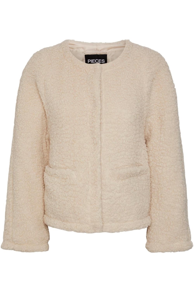 PCJIMENA SHORT TEDDY JACKET 17141585 BIRCH