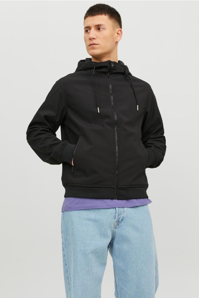 JJEBASIC SOFTSHELL HOOD NOOS 12236300 BLACK