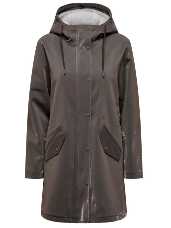 Only Jas ONLHANAA CROCO SALLY  RAINCOAT CS O 15282095 Charcoal Gray