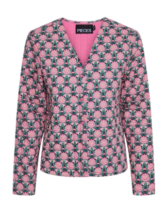 Pieces Blazer PCMAILYN PADDED LS JACKET D2D 17150404 HEDGE GREEN/ABSTRACT