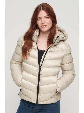 Superdry Jas HOODED FUJI PADDED JACKET W5011593A PELICAN BEIGE