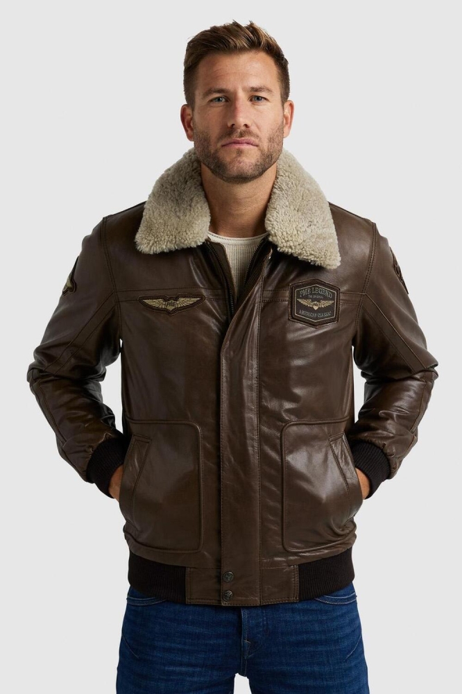 PME legend bruine heren leren jas