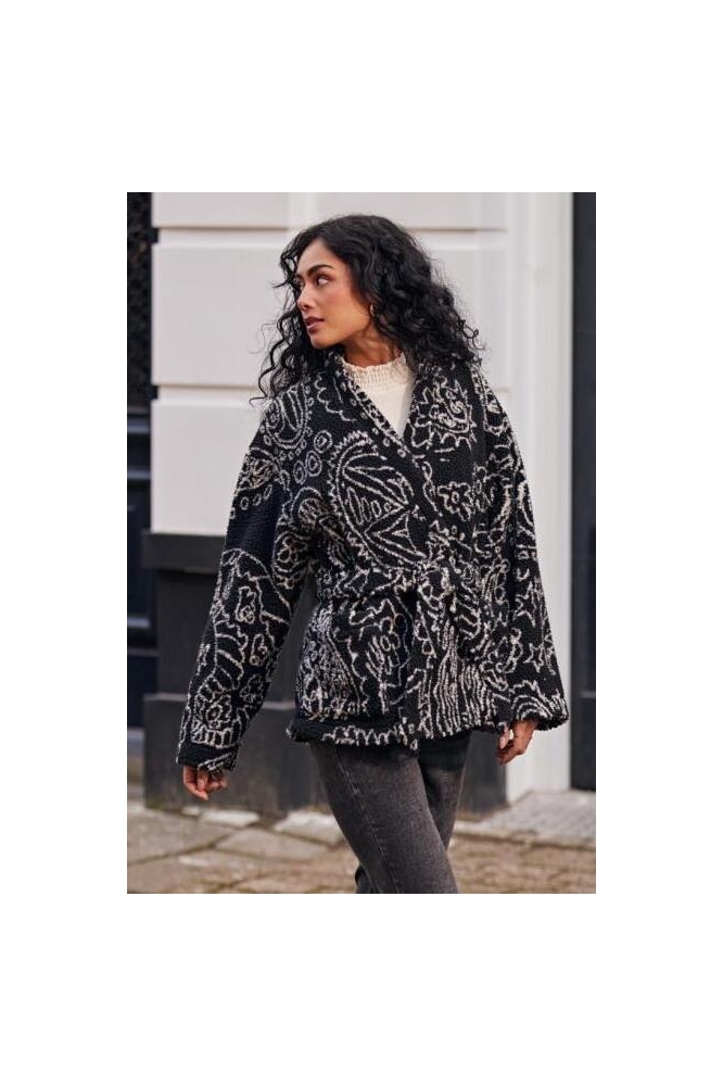 JINA JACKET 23NZF14 001011 ZWART/OFFWHITE