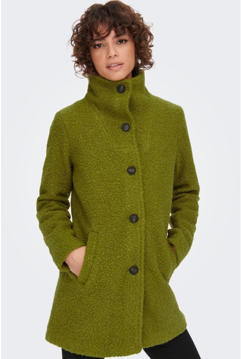 jdysonya long boucle jacket hab 15265424 jacqueline de green moss